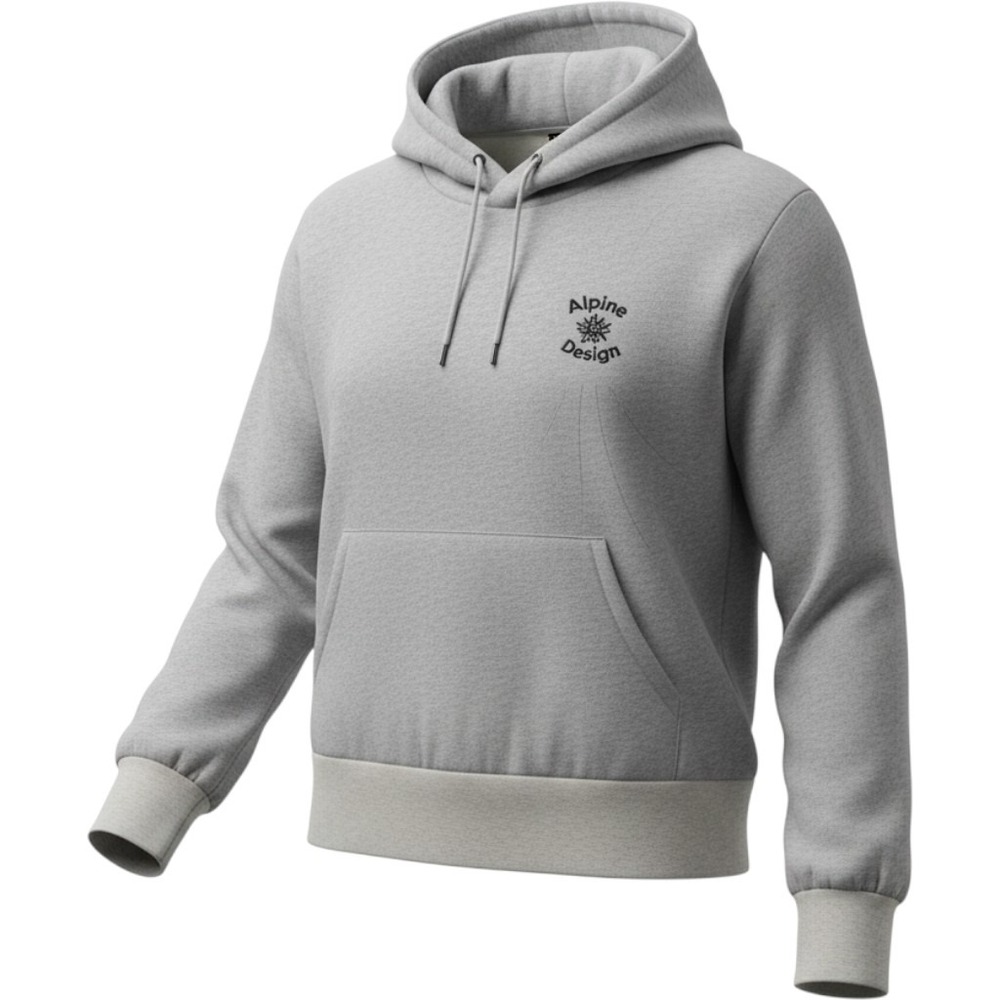 Alpine Design Womens Pullover Hoodie Light Blue Heather Fleece Logo Size M